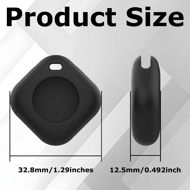 Skin-feel Silicone Cover For AppleAirTag Google Anti-lossDevice Locator Square Anti-loss Device Includes Key Lanyard Loop Buckle