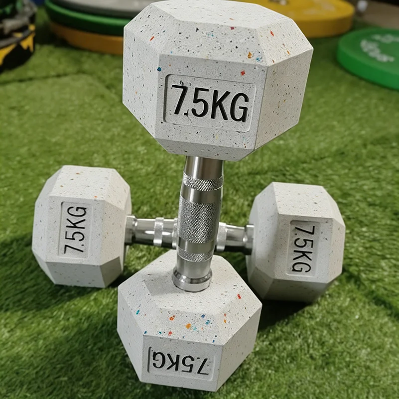 

Factory Wholesale Custom Durable Rubber Coated Hex Dumbbells Free Weight Equipment for Home & Commercial Gym Training