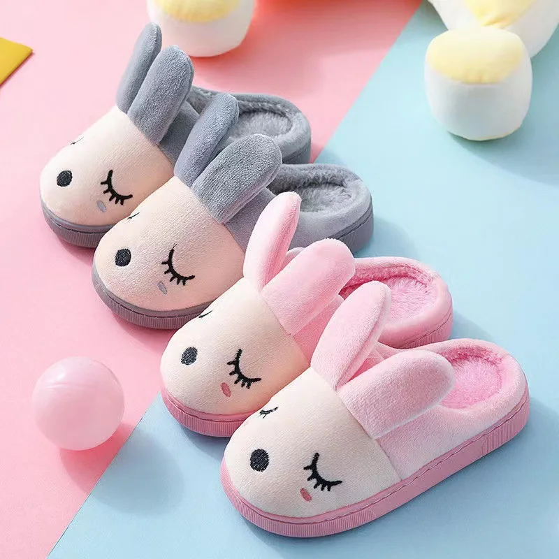 Autumn Winter Lovely Children Cotton Slippers Boys Girls Anti-skid Plush Shoes Kids Girls zapatillas de estar por casa chausson