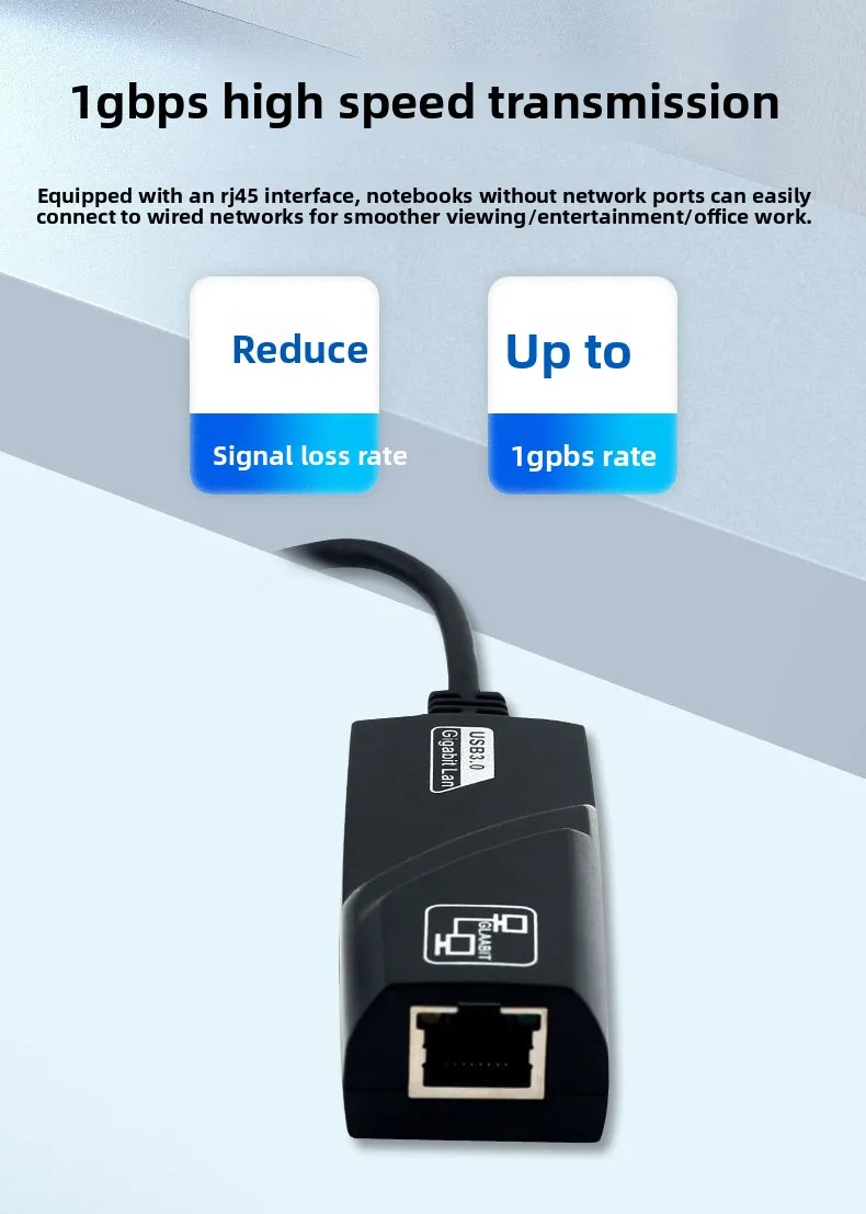 USB/Typ-C-zu-Ethernet-Adapter, Gigabit 1000Mbps Netzwerkkarte, treiberfreier LAN-Konverter für Laptop-PCs – Detail 8