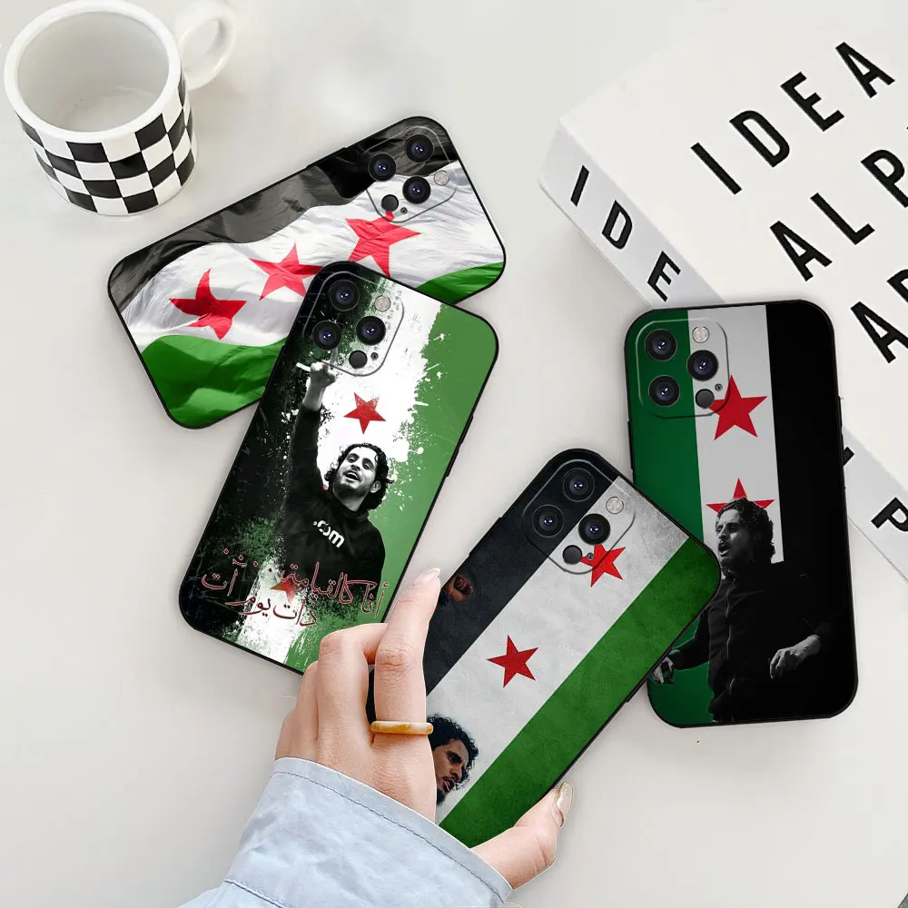 Syrian Revolution Flag Passport Phone Case For iPhone 16 15 14 13 12 11 Pro Max Plus Mini Funda Apple 16 ProMax Black Soft Cover