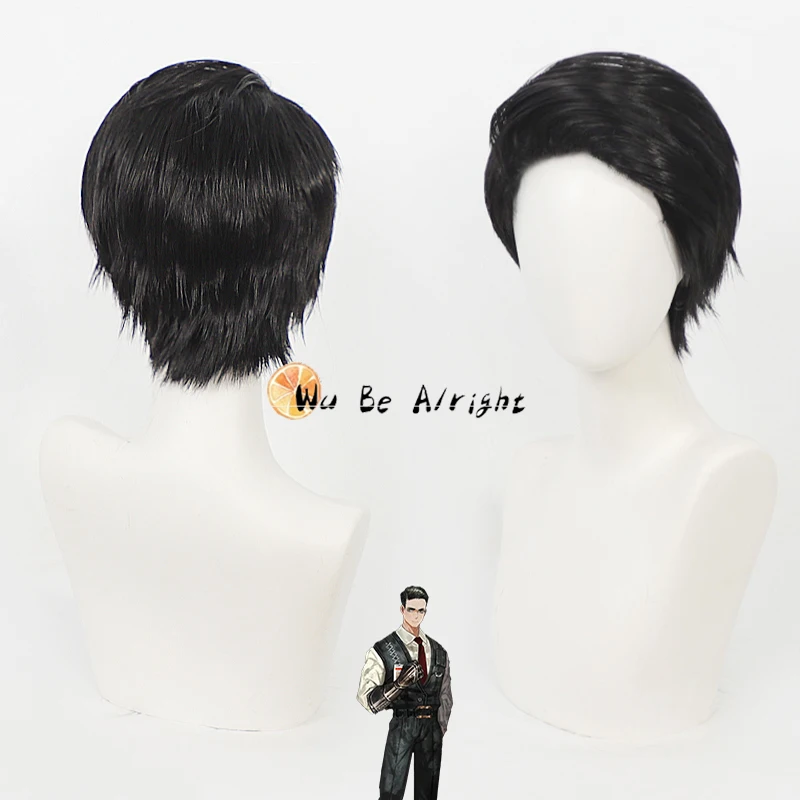 ゲーム リンバス・カンパニー ミュールソー ‌   コスプレウィッグ黒ショート耐熱人工毛ハロウィンカーニバルパーティー小道具女性男性