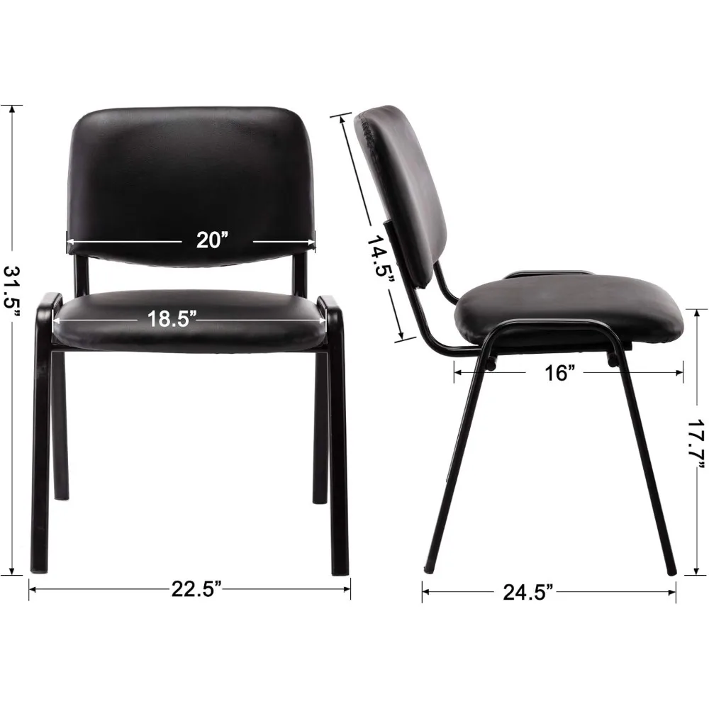 School Chair, Stackable Conference Room Chairs Pu Leather Office Guest Chairs, 10PCS School Chair