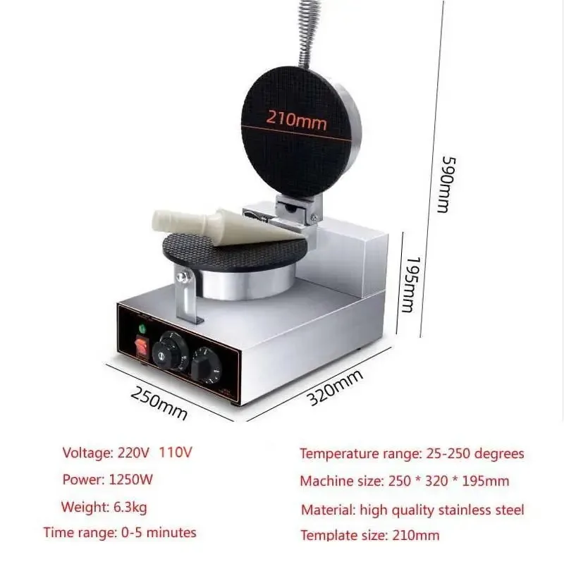 Commercial Automatic Waffle Non-Stick Waffle Maker Machine with Timer Temperature Control