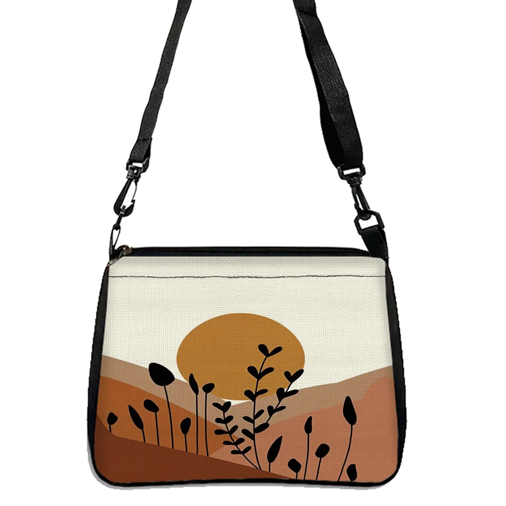 Linie Blume doppelseitig bedruckte Umhängetasche Damen Kunst Handtasche lässig Umhängetasche Handy tasche Umhängetasche 5,21