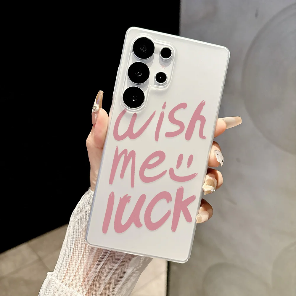 Matte White Clear Phone Case for Samsung Galaxy S26 S25 Ultra S24 FE A57 5G A07 A06 A15 4G Cases Sweet Cool Girl Vibe Protection