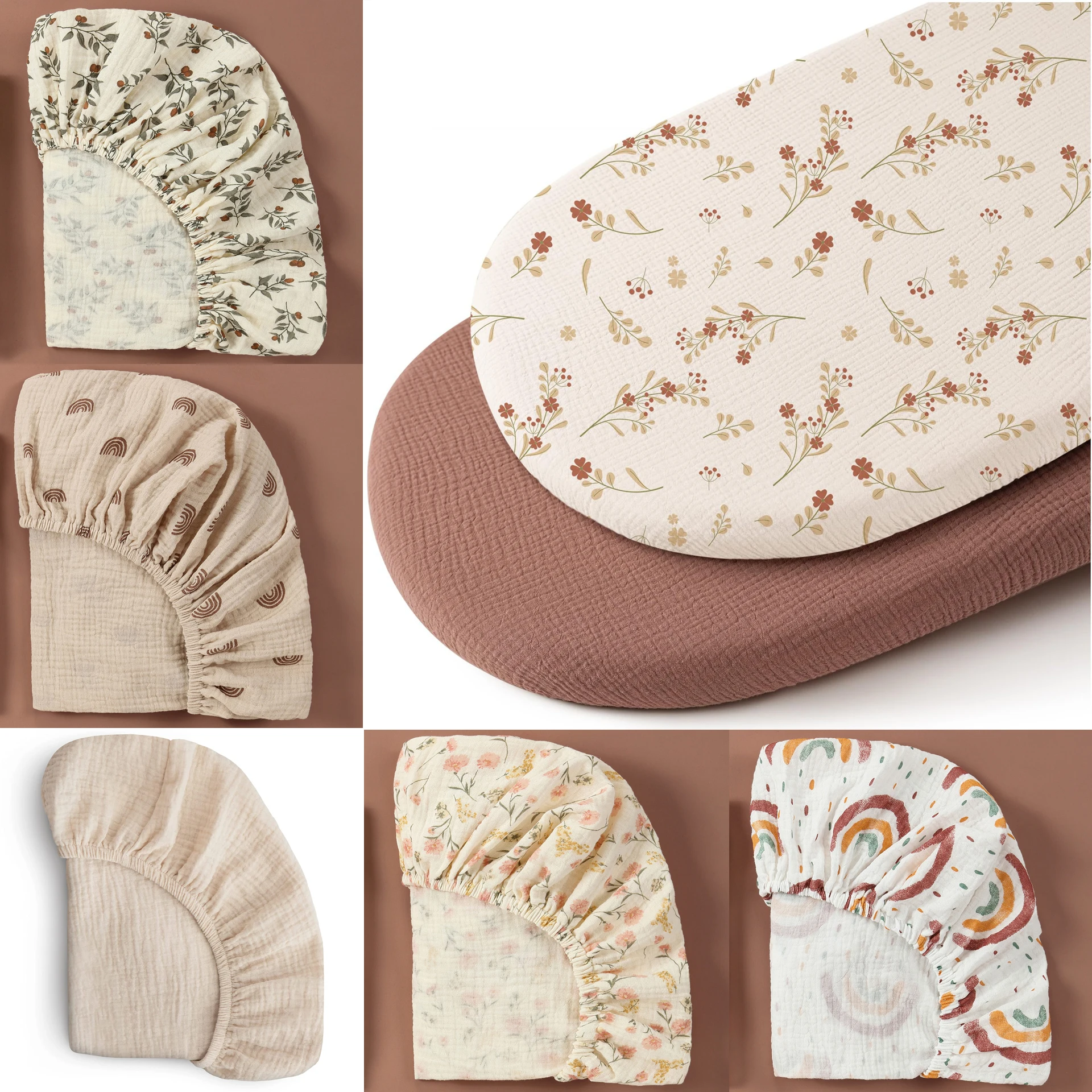 

1 шт., мягкая дышащая муслиновая хлопковая простыня для малышей, простыня для кроватки новорожденных, универсальная однотонная колыбель для младенцев, плоская простыня