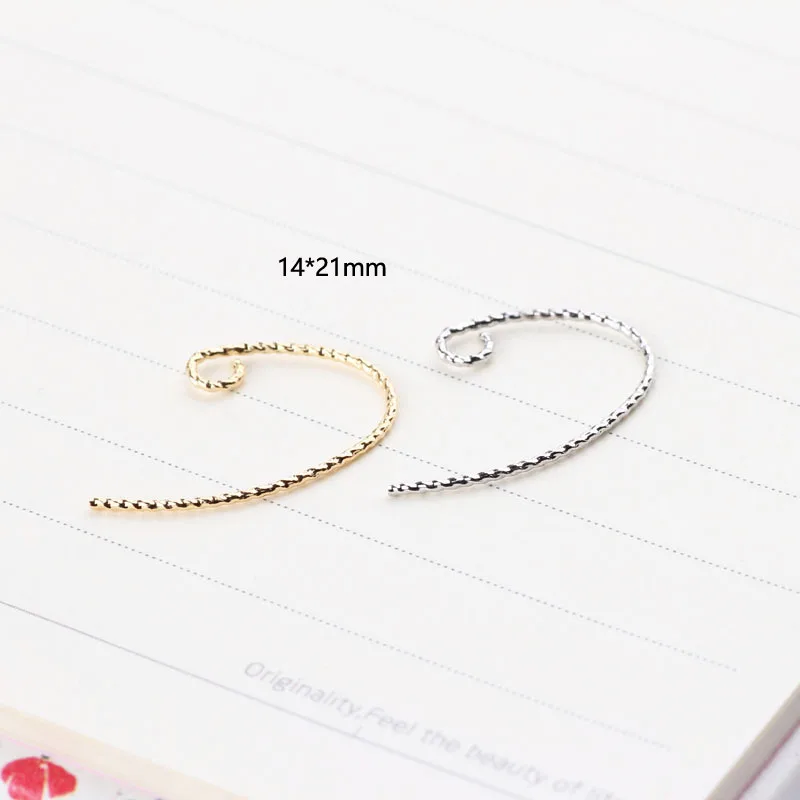 2pcs Diy Accessories Copper Plated 18k U-shaped Cut Flower Ear Hooks Making Materials Earrings Ear Hook Jewelry Pendant Handmade