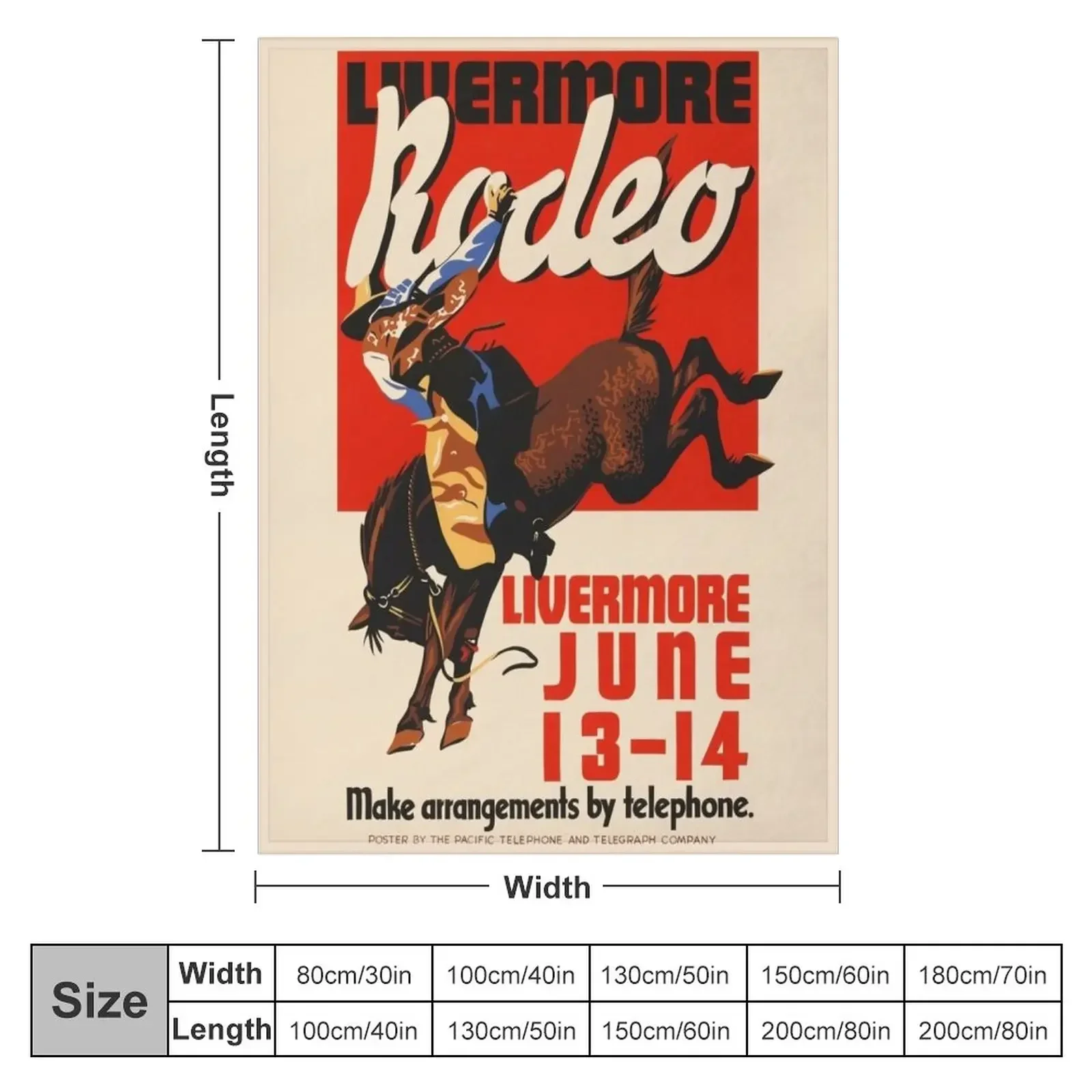 Livermore Rodeo USA Vintage Poster 1933 Throw Blanket Decorative Beds Bed Fashionable for babies Kid'S Blankets