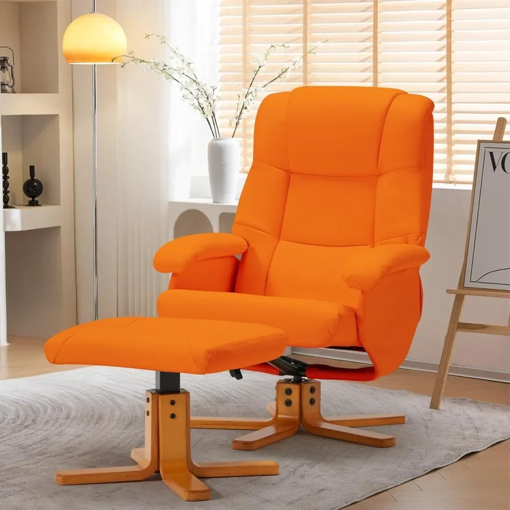 

Chair with Ottoman, Recliner with Ottoman, Swivel Chairs for Living Room, Small Space, Bedroom, Office, Chaise Lounge Chair