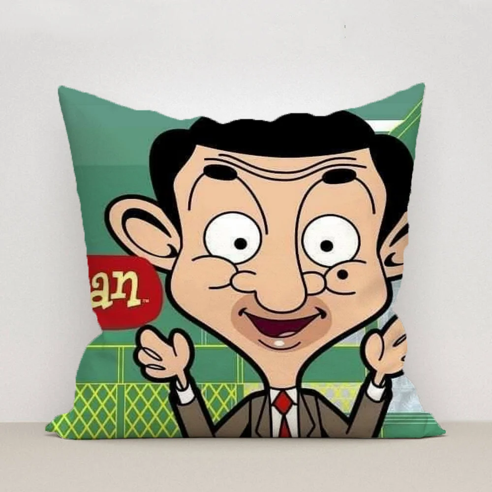 Pillowcases for Pillows 45x45 Cushions Covers for Bed Pillows Mr. Bean Cartoon Decorative Pillowcase Decor 40x40 Pilow Cases