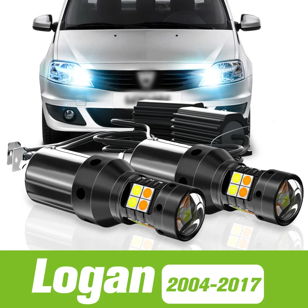 

2pcs For Dacia Logan 2004-2017 Dual Mode LED Turn Signal+Daytime Running Light DRL 2010 2011 2012 2013 2014 2015 Accessories