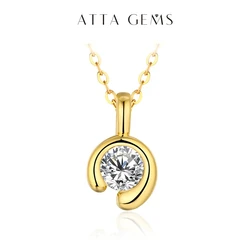 Attagems New Color Moissanite Necklace Brand 0.5ct VVS1 D 925 Sterling Sliver Neck Chain with Certificate Fine Jewelry for Woman