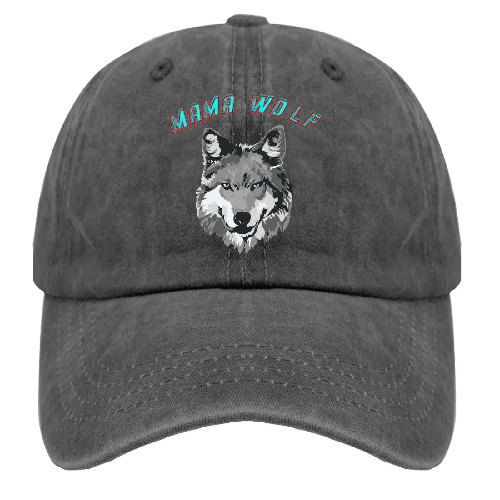 

Wolf Fitted Golf Baseball Cap for Men Women Adult Denim Hat Washed Cotton Fashion Cap Unisex Adjustable Outdoor Sports