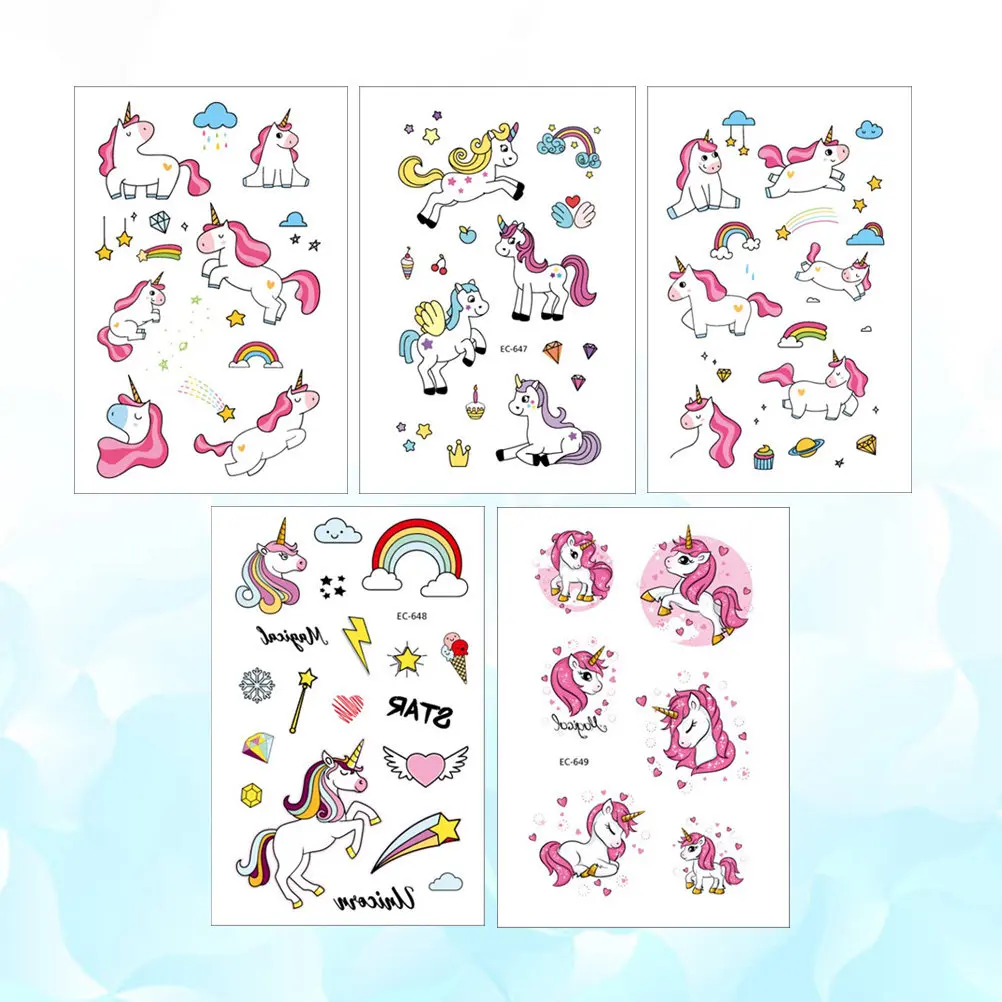 

10 шт. временных водонепроницаемых тату-наклеек с мультяшными рисунками, съемные наклейки для детских праздников и подарков