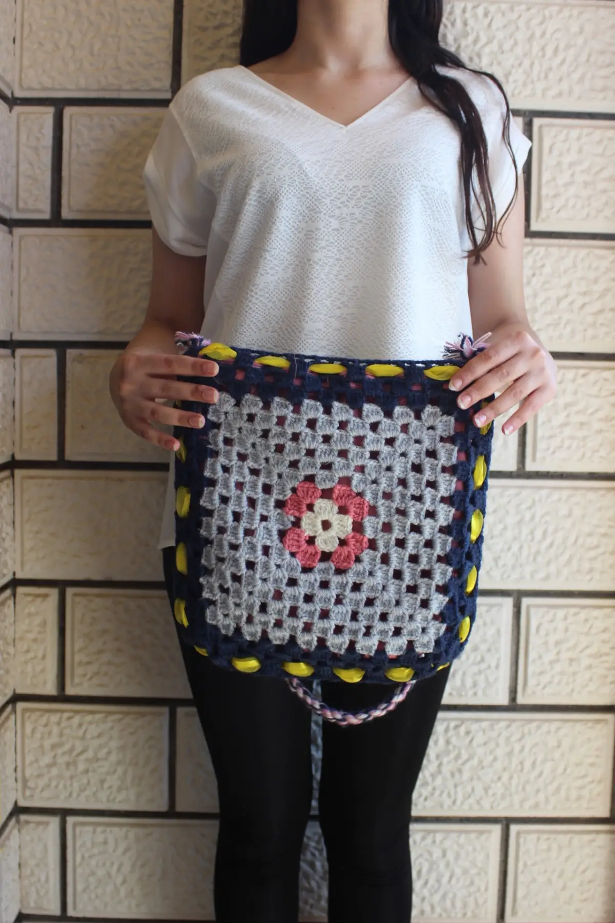 Uras Handmade Crochet Knitting Women Shoulder Bag-