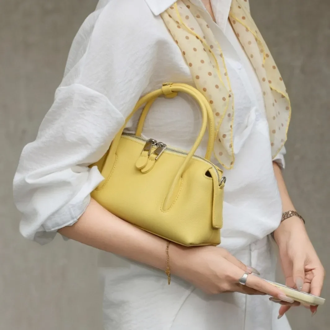 100% Genuine Leather Unique Fashionable Diaper Bag Vintage Square Messenger Bag Large Capacity For Women