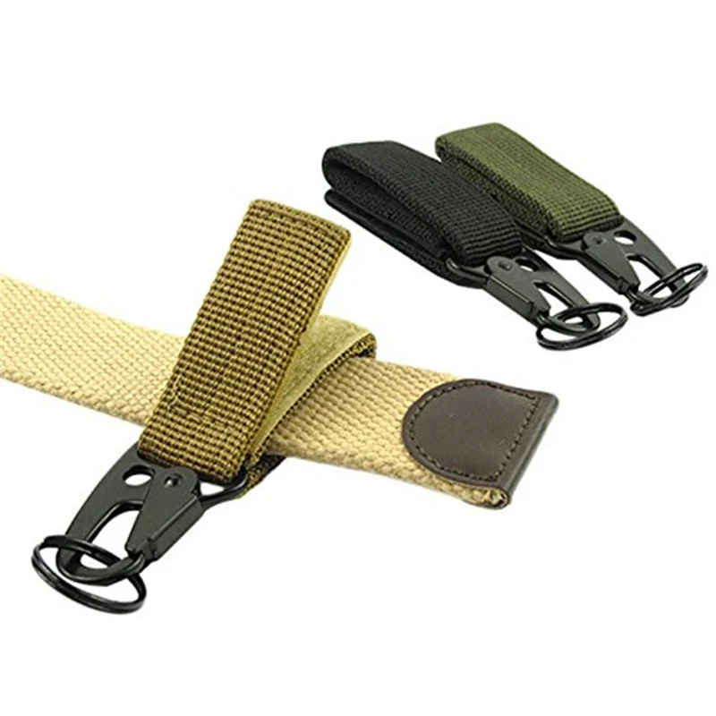 Military Tactical Hanging Key Hook Clip Clamp Buckle Nylon Webbing Molle Belt Carabiner Outdoor Strap Climbing Accessories