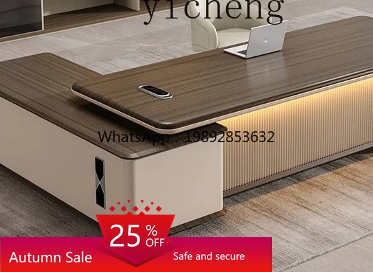 

ZZ office desk and chair combination simple modern light luxury senior sense leadership office chairperson