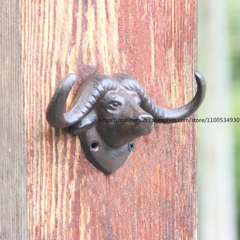 

Винтажный железный художественный крючок для ключей с коровьей головой, декоративный настенный крючок для сада, антикварная железная посуда, разные крючки, уличное украшение