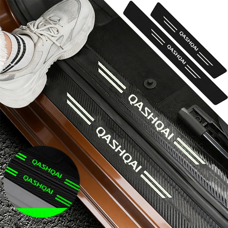

Luminous Scuff Plate Decals Front Door Threshold Strips Scratch Resistant Trunk Bumper Pedal Stickers for Qashqai For Nissan