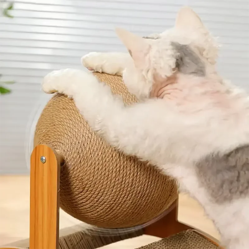 Wooden Sisal Cat Scratching Ball 6