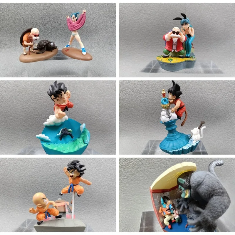 

10cmDragonBall MasterRoshi Bulma Beating Ground Son Goku Figure Turtle Hermit CrusherBunny Girl Stress Relief Anime Collectible