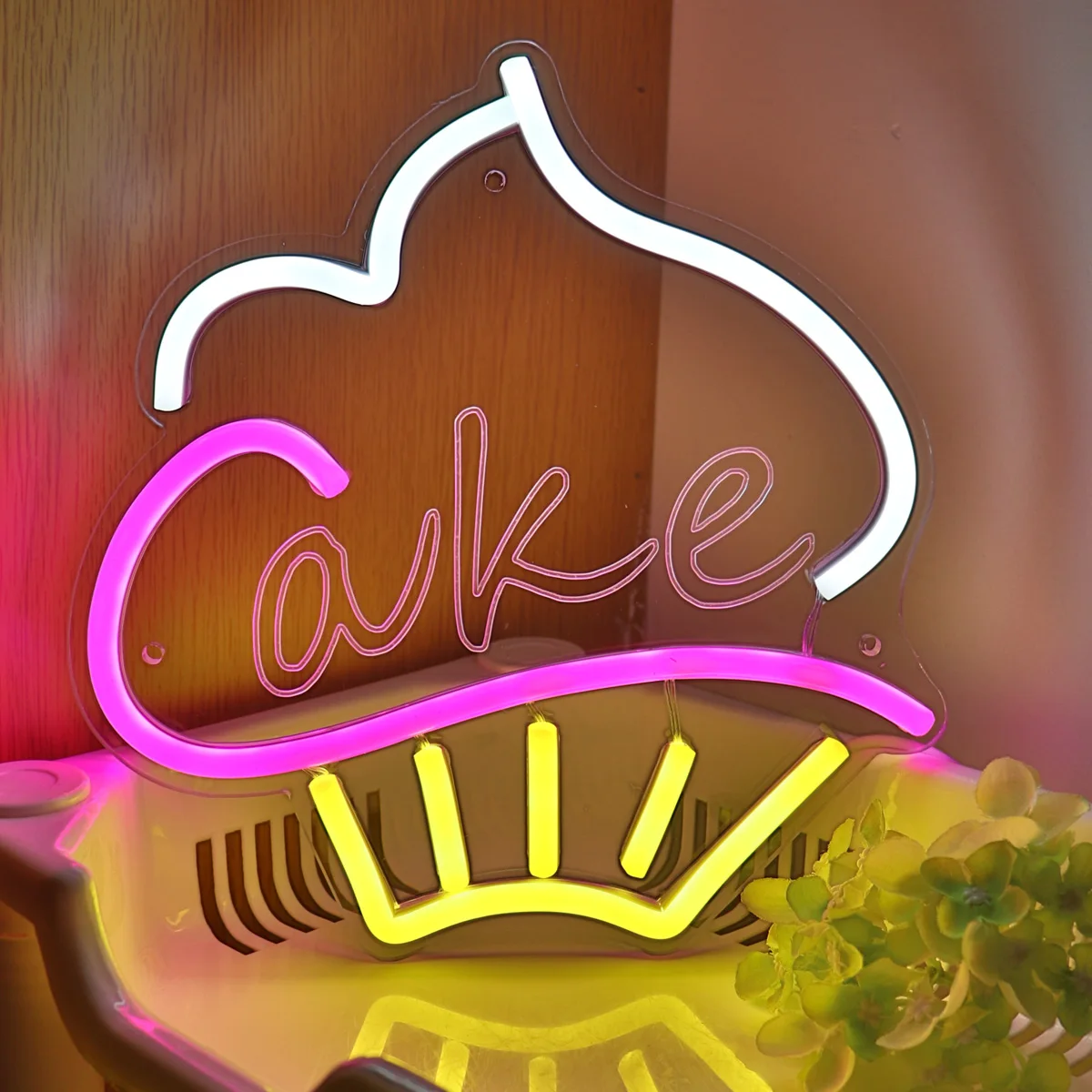 

1PC CupCake LED Wall Neon Sign 5V USB Powered Night Light For Pub Party Bar Room Club Shop Decoration 8.66'*9.02''