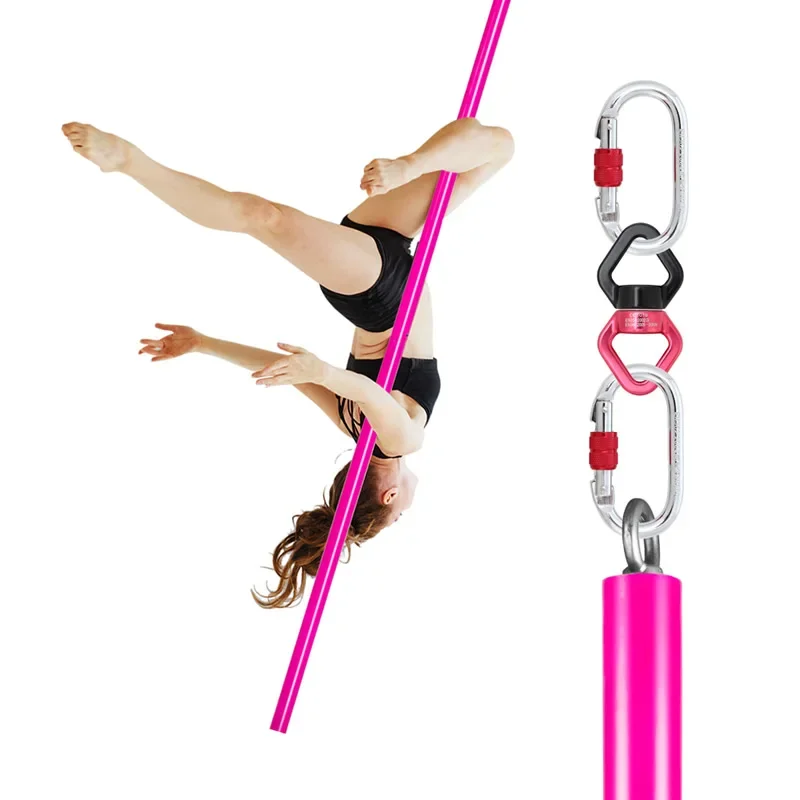 2m Aerial Flying Pole Portable Suspension Fitness Tube Hanging Rotary Silicone Steel Dancing Pole GYM Equipment for Home Bar