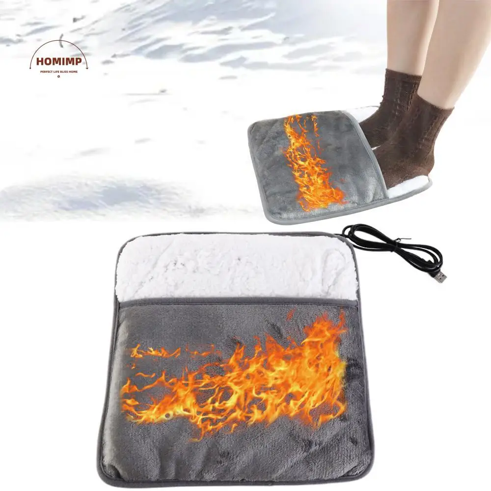 

Double-Side Heated Foot Warming Mat 2 In 1 Power Saving Electric Foot Heating Pad Soft USB Charging Foot Heating Cushion Winter