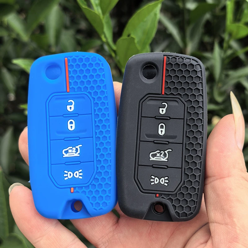 Silicone Car Key Case Key Cover for Jeep Cherokee Compass S Renegade Grand Commander for Dodge Journey Challenger Jcuv Charger