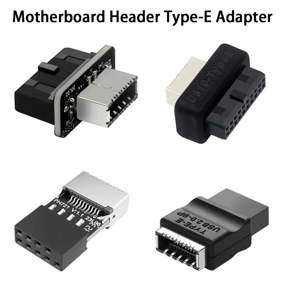 Motherboard USB2.0 9Pin USB3.0 19Pin Header to Type-E A-Key Adapter for PC Front Panel USB-C Port Internal Extension Converter