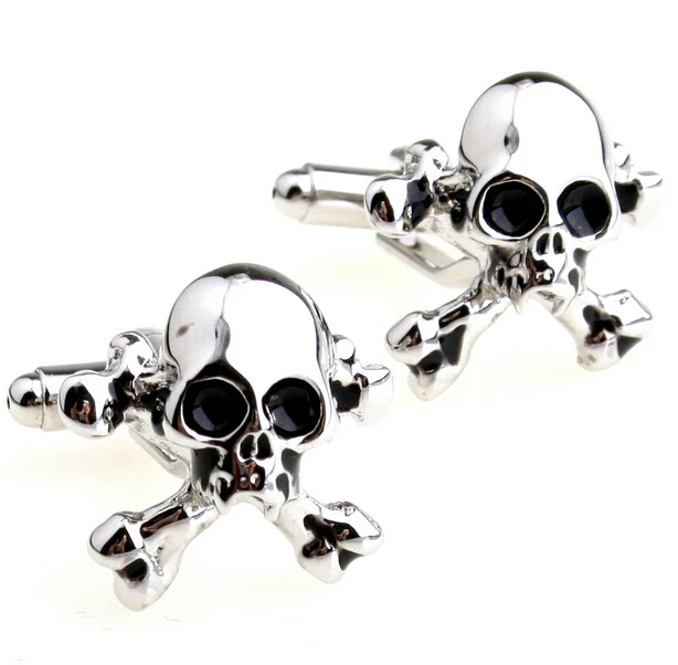   Skull Cuff Links Silver Color Copper Skull Design Best Gift For Men Cuff Links Wholesale&retail