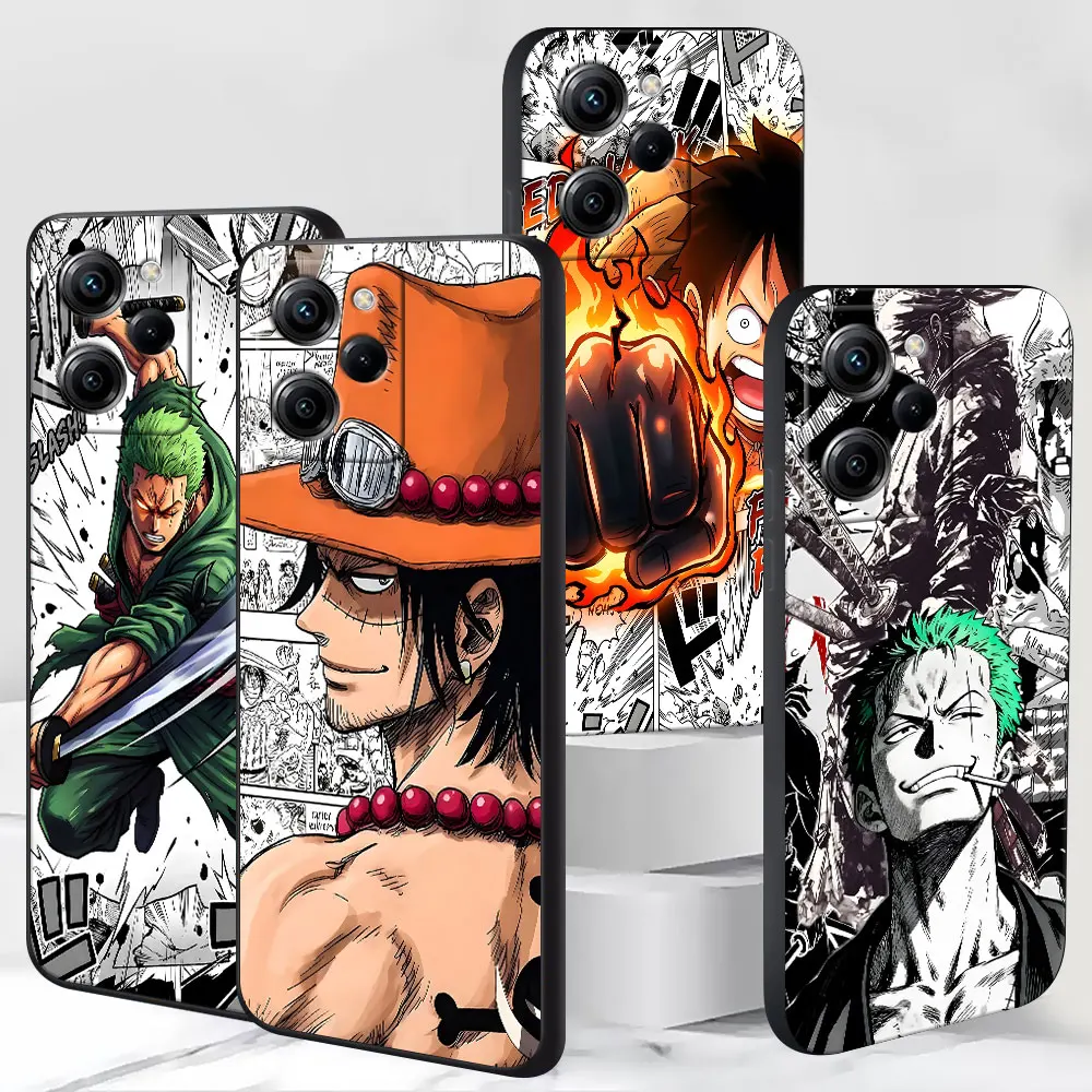 Edward Newgate Ace Comic Luffy Case for Xiaomi Mi 15T 14T 11 Lite 5G NE 13T 9 10T 11T Pro Black TPU Cell Phone Cover Soft Shell