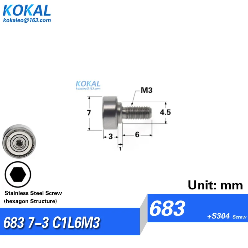 M3 high quality screw bearing M3 MINISIZE ball bearing with SUS304 stailesss steel screw nonstand screw wheel bearing pulley