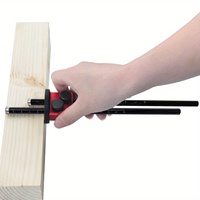 Scriber Ruler w/Graduated Inch&MM Scale Double Head Wheel Marking Gauge Aluminum Parallel Line Drawing Tool Woodworking Marking