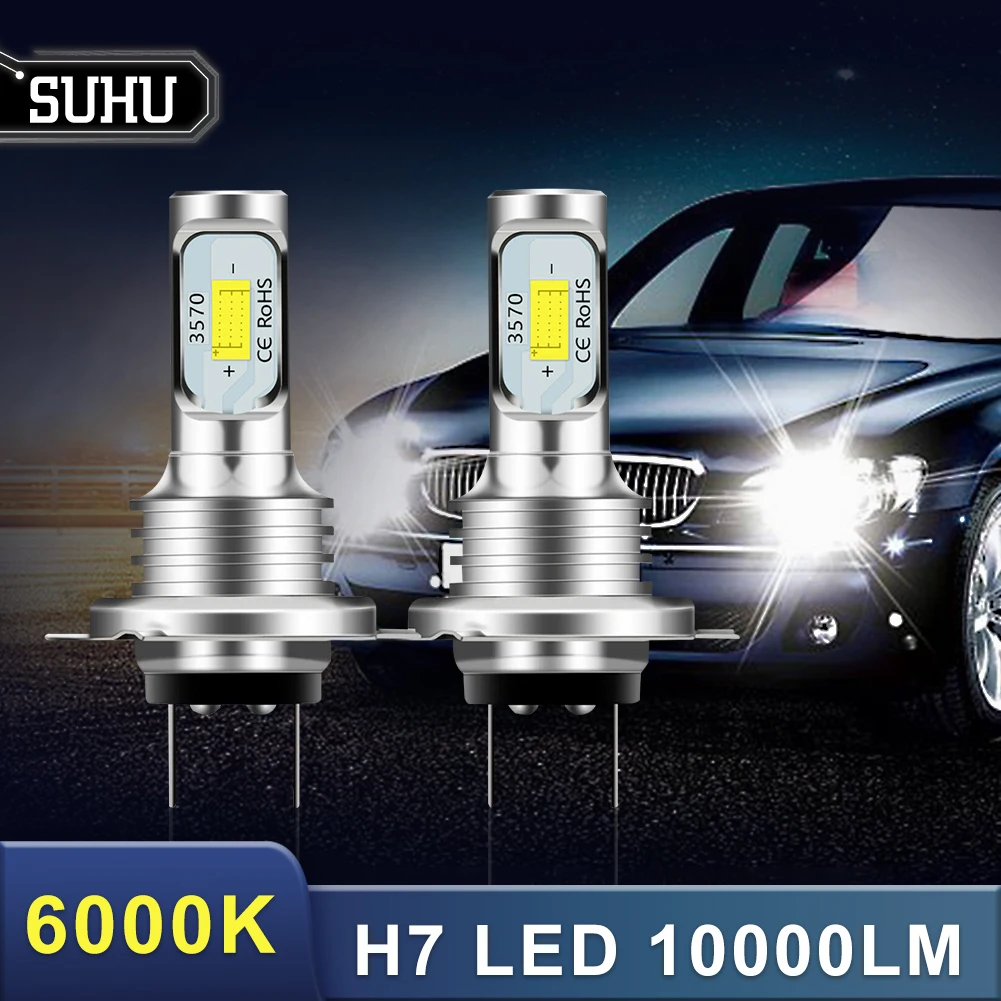 

SUHU 2Pcs H7 LED Headlight Kit 80W 10000LM Hi Or Lo Beam Bulbs 6000K White IP 68 Waterproof Canbus Led Headlight Car Accessories