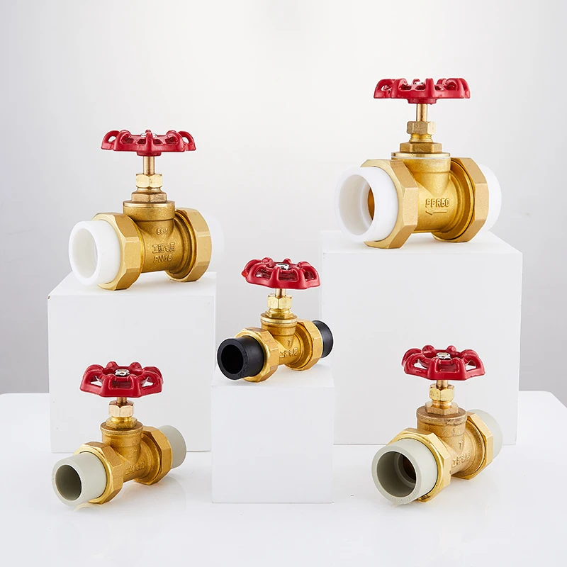 صمام بوابة نحاسي PPR PPR20/25/32/40/50/63 مفتاح أنابيب مياه الصنبور المزدوج الذوبان الساخن