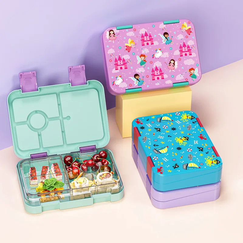 New‑style Kids Double‑latch Lunch Box For Tritan Bento Box, Portable Microwave‑Safe Large‑capacity Food Container for Students
