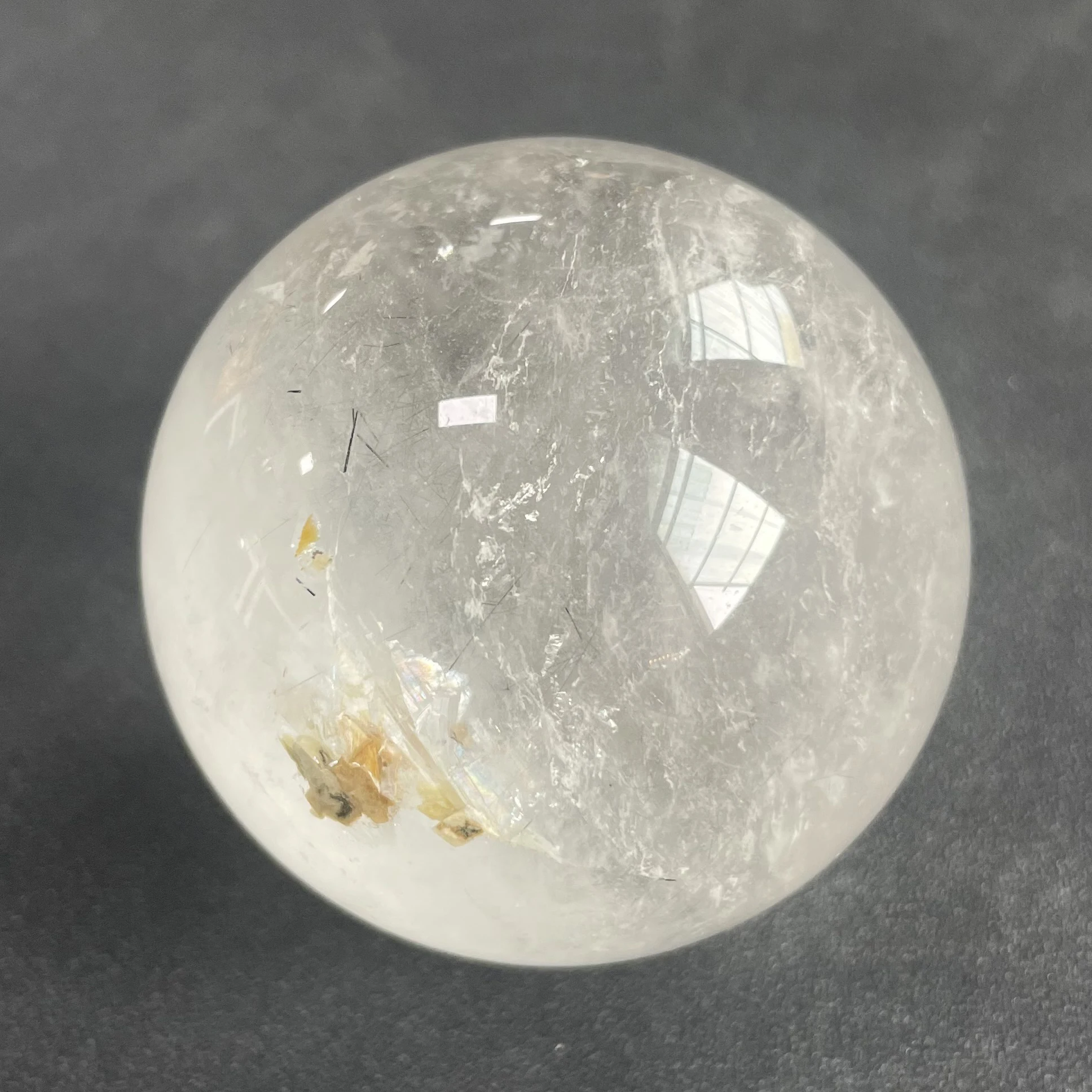 239g Natural Stone Quarte Rutilated Crystal Ball Polished Clear Quartz Sphere Reiki Healing Gift Room Decor Fengshui Y733