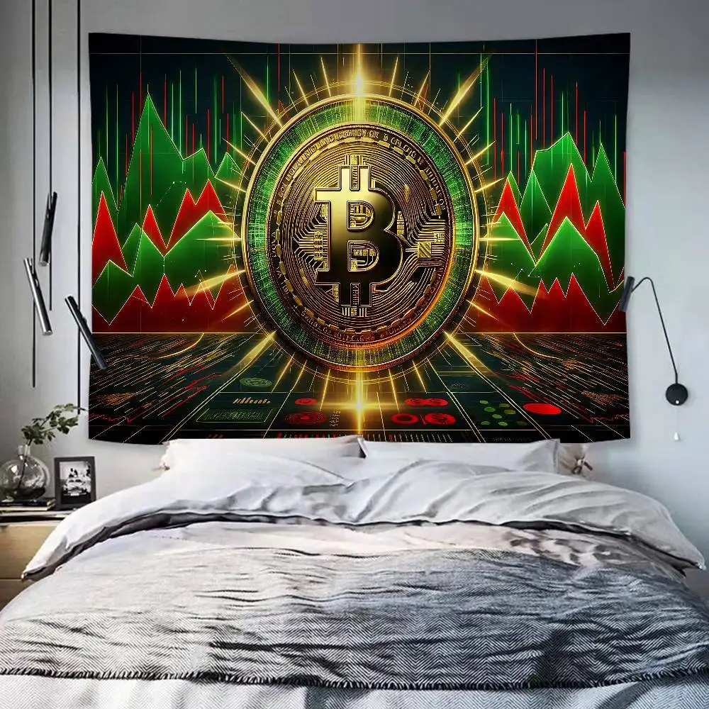 Bitcoin Hanging Bohemian Tapestry Bohemian Wall Tapestries Mandala Kawaii Room Decor