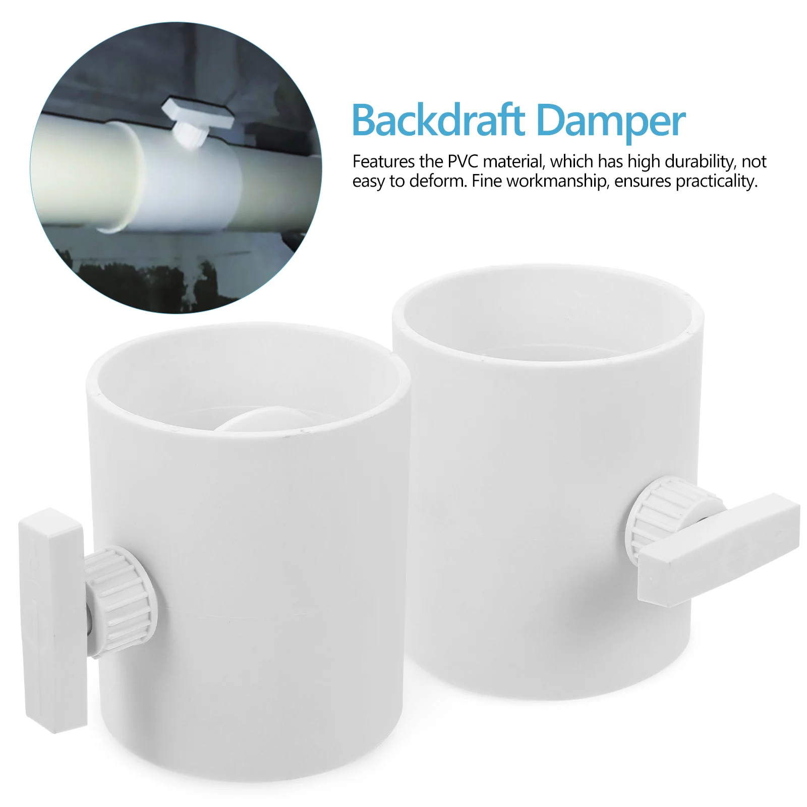 

Adjustable Pvc Backdraft Damper Duct Insert For Extractor Fan Ventilation Hvac Exhaust Systems One-Way Airflow Preventer Pvc
