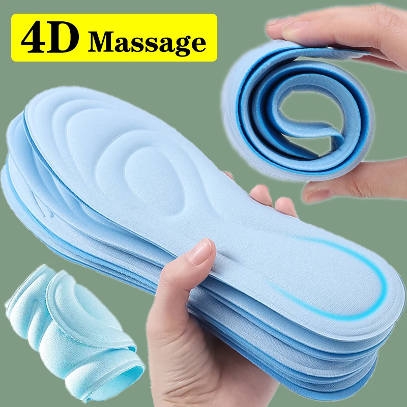 

4D Massage Memory Foam Insoles Unisex Deodorant Breathable Cushion Shoes Pads for Feet Arch Orthopedic Shoe Insoles Men Women