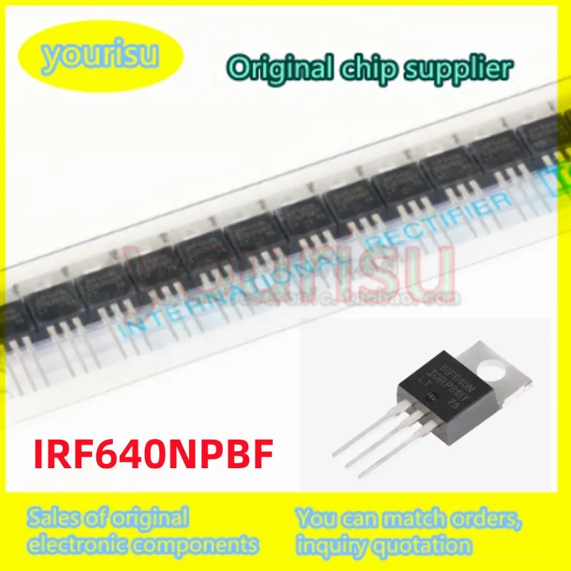 

50Pcs/Lot Original genuine IRF640NPBF IRF640 IRF640N TO-220 N-channel 200V/18A direct insert MOSFET field effect tube