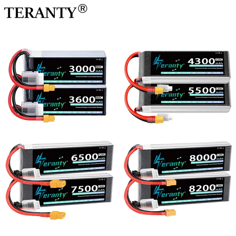 TERANTY 4S Lipo-Akku 15,2V 3000/4600/5500/6500/7500/8600/9000/10000/11500mAh Mit XT60 XT90 für UAV FPV Hubschrauber Flugzeug