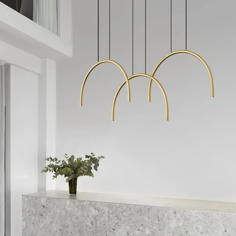 

Gold Black Brass Pendant Lights 2/4/6 LED Copper Restaurant Bar Kitchen Modern Hanging Lamp Height Adjustable 4000K