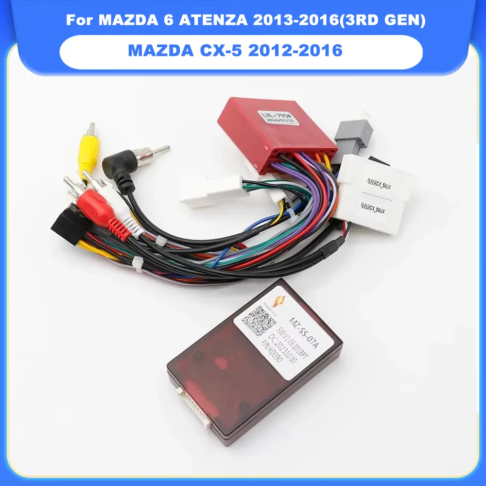 Car 16PIN Android Wire Harness Adapter Canbus Box Decoder For Mazda 6 Atenza CX-5 CX5 2012-2016