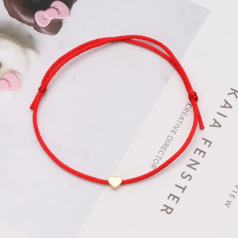 Fashion Adjustable Kabbalah Bracelet Handmade Heart Charm Bracelet Good Luck Weave Red String Bracelet Jewelry Decor