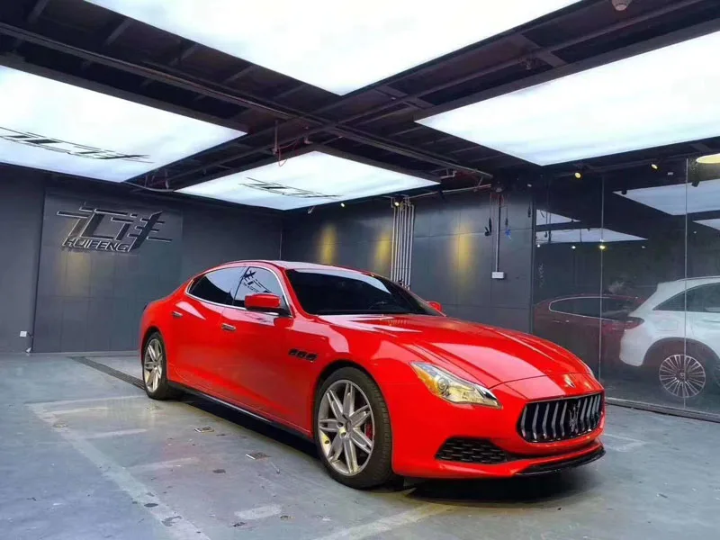 

Racing Red Gloss Vinyl Film Glossy Crystal Car Wrap Roll Sheet Full Vehicle Wrapping Decal Adhesive