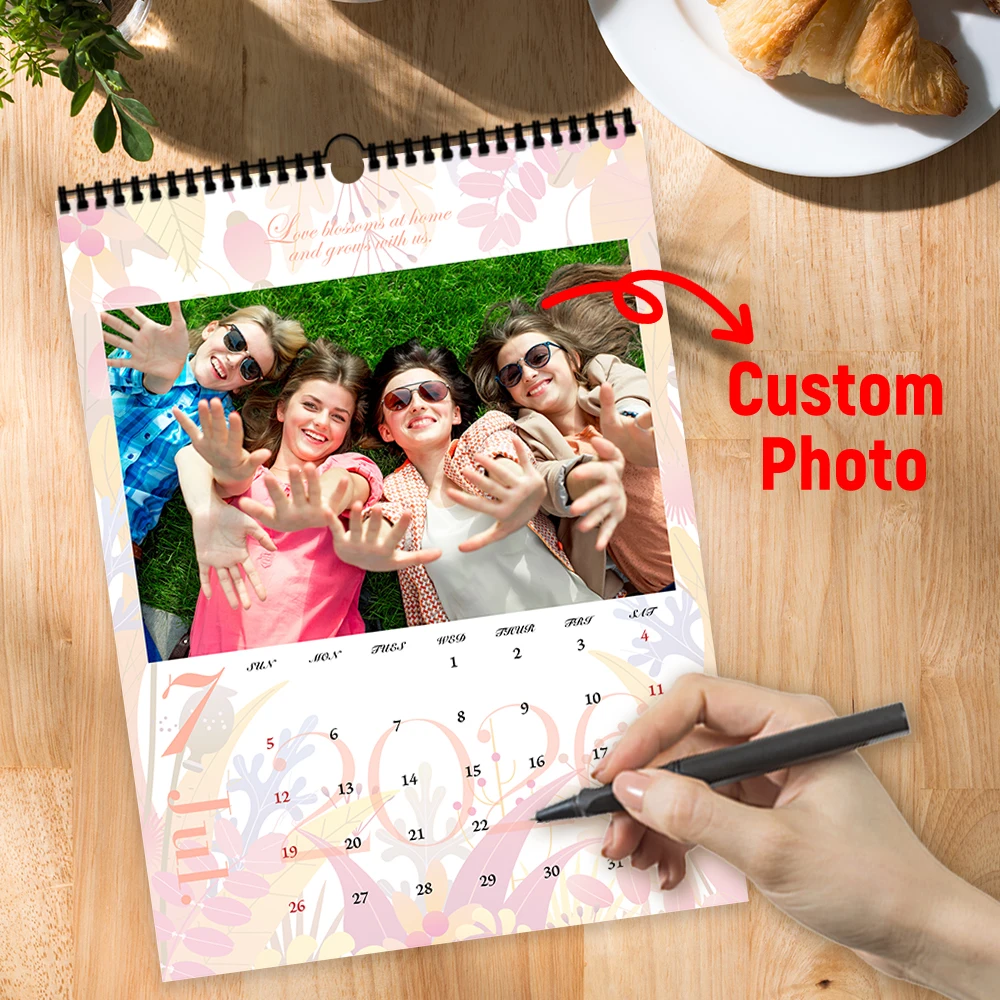 

1pc/2pcs 2026 Custom Calendar - Personalized Wall Calendar Upload 6 photos Wall calendar Birthday, Christmas, New Year gift